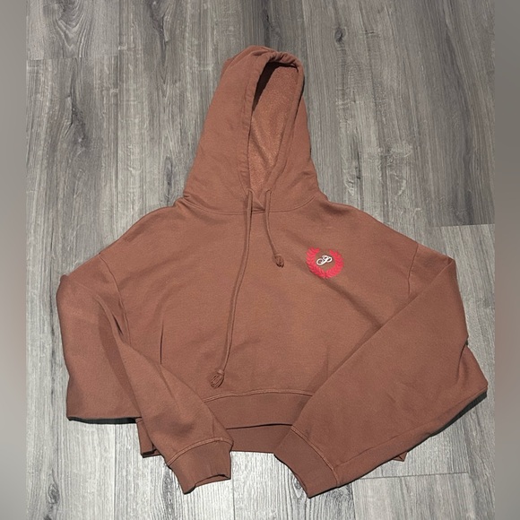 ❥𝒱𝒮 𝐏𝐈𝐍𝐊: Everyday Fleece Cropped Hoodie - Brown/Red - Picture 5 of 8
